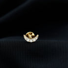 Natural Diamond Moon Earring for Cartilage Piercing Natural - ( HI-SI ) - Rosec Jewels