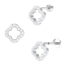 Dainty Moissanite Unique Flower Earring for Cartilage Piercing Moissanite - ( D-VS1 ) - Color and Clarity - Rosec Jewels