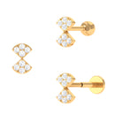Genuine Diamond Bow Earring for Tragus Piercing Diamond - ( HI-SI ) - Color and Clarity - Rosec Jewels