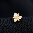 Stunning Diamond Flower Earring for Helix Piercing Diamond - ( HI-SI ) - Color and Clarity - Rosec Jewels