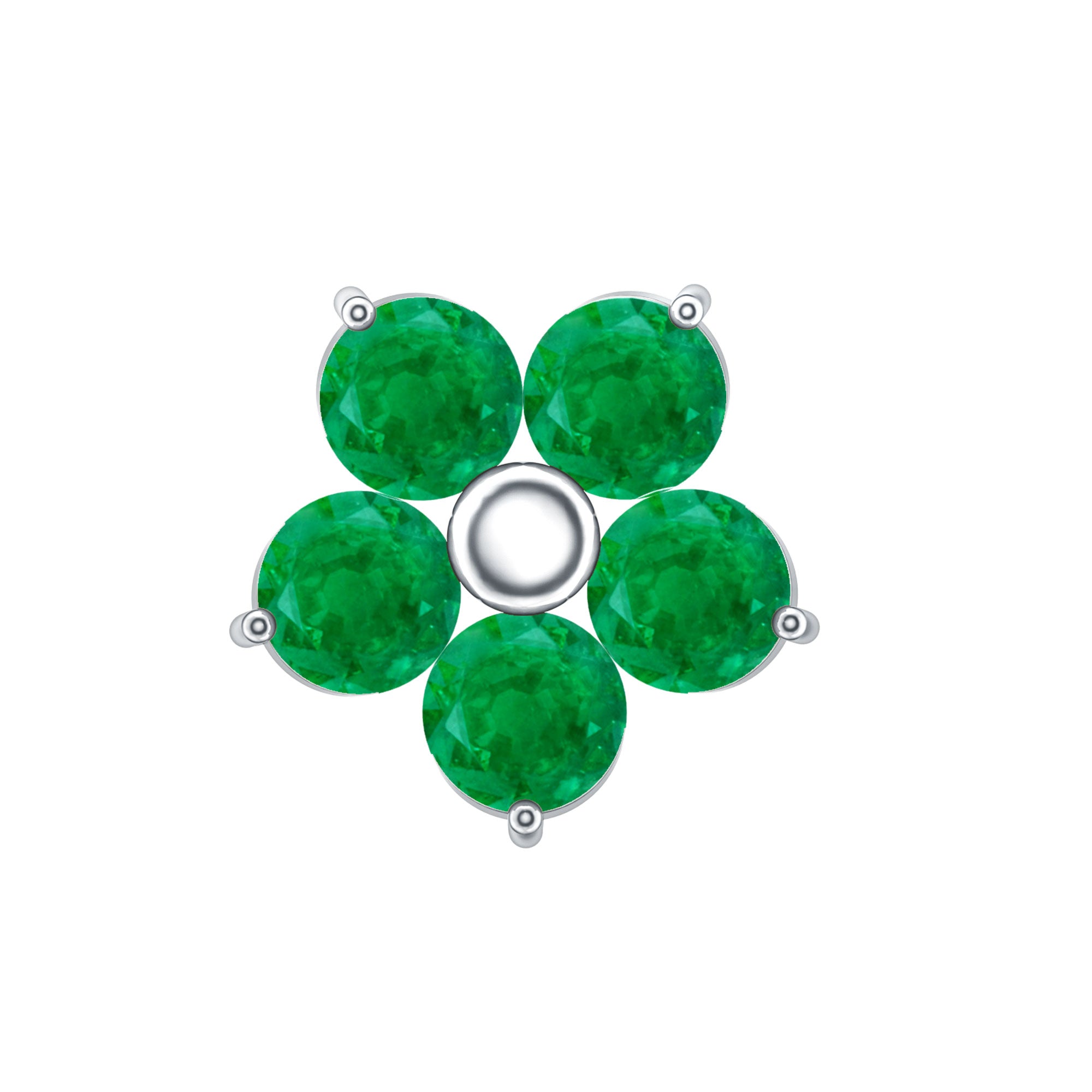 Natural Green Emerald Flower Conch Earring AAA - Rosec Jewels