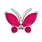 Real Marquise Cut Ruby Cute Butterfly Conch Earring AAA - Rosec Jewels