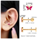 Real Marquise Cut Ruby Cute Butterfly Conch Earring AAA - Rosec Jewels