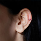 Real Marquise Cut Ruby Cute Butterfly Conch Earring AAA - Rosec Jewels
