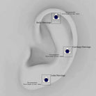 Blue Sapphire and Freshwater Pearl Cartilage Earring AAA - Rosec Jewels