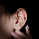 Heart Shape Black Onyx and Freshwater Pearl Helix Drop Earring Black Onyx - ( AAA ) - Quality - Rosec Jewels
