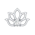 Nature Inspired Diamond Lotus Earring Lab - ( EF-VS ) - Rosec Jewels