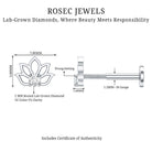 Nature Inspired Diamond Lotus Earring Lab - ( EF-VS ) - Rosec Jewels
