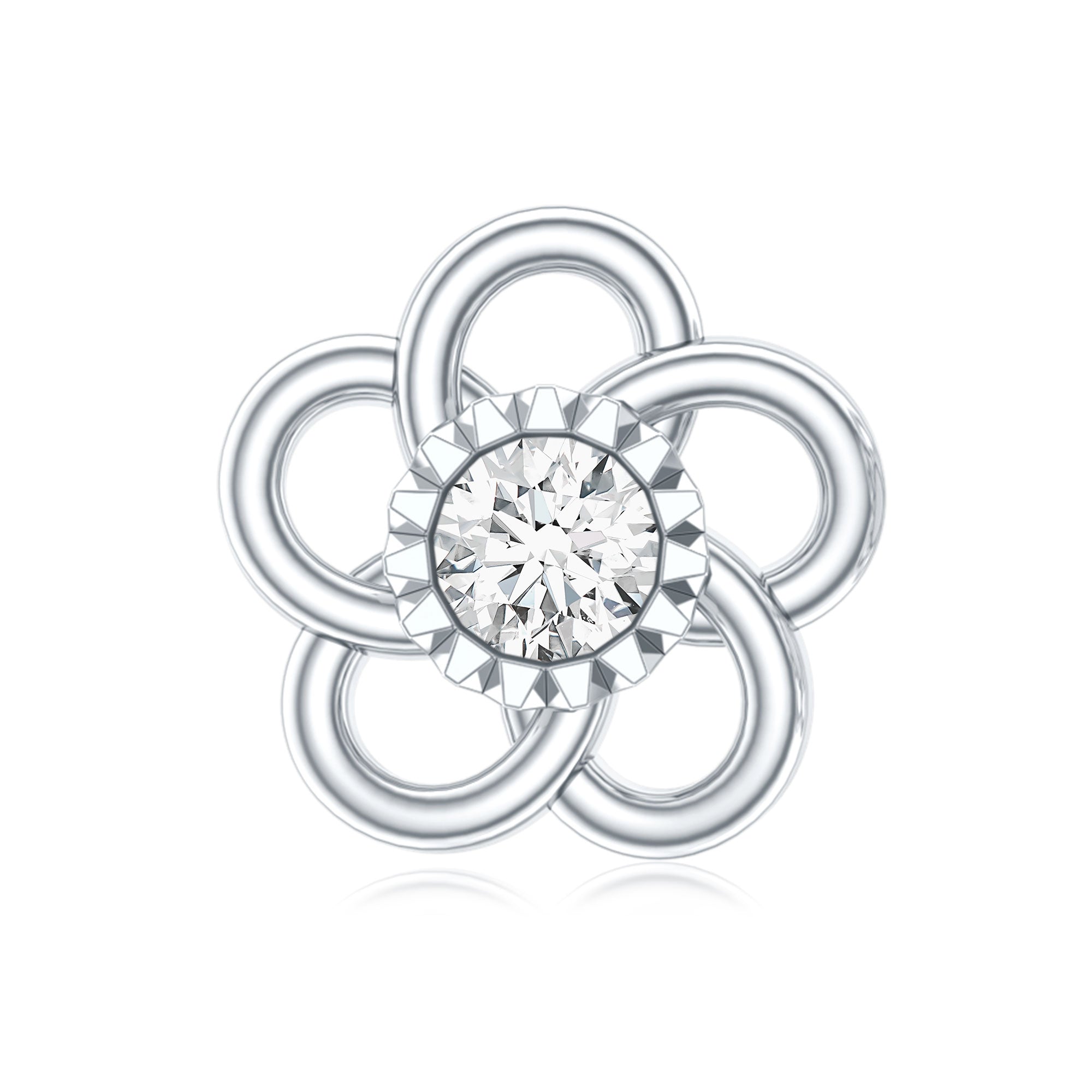 Diamond Flower Earring for Cartilage Piercing Lab - ( EF-VS ) - Rosec Jewels