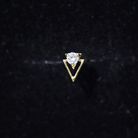 Certified Moissanite Triangle Tragus Earring D-VS1 - Rosec Jewels