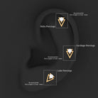 Certified Moissanite Triangle Tragus Earring D-VS1 - Rosec Jewels