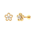 Simple Freshwater Pearl Flower Tragus Earring Freshwater Pearl - ( AAA ) - Quality - Rosec Jewels