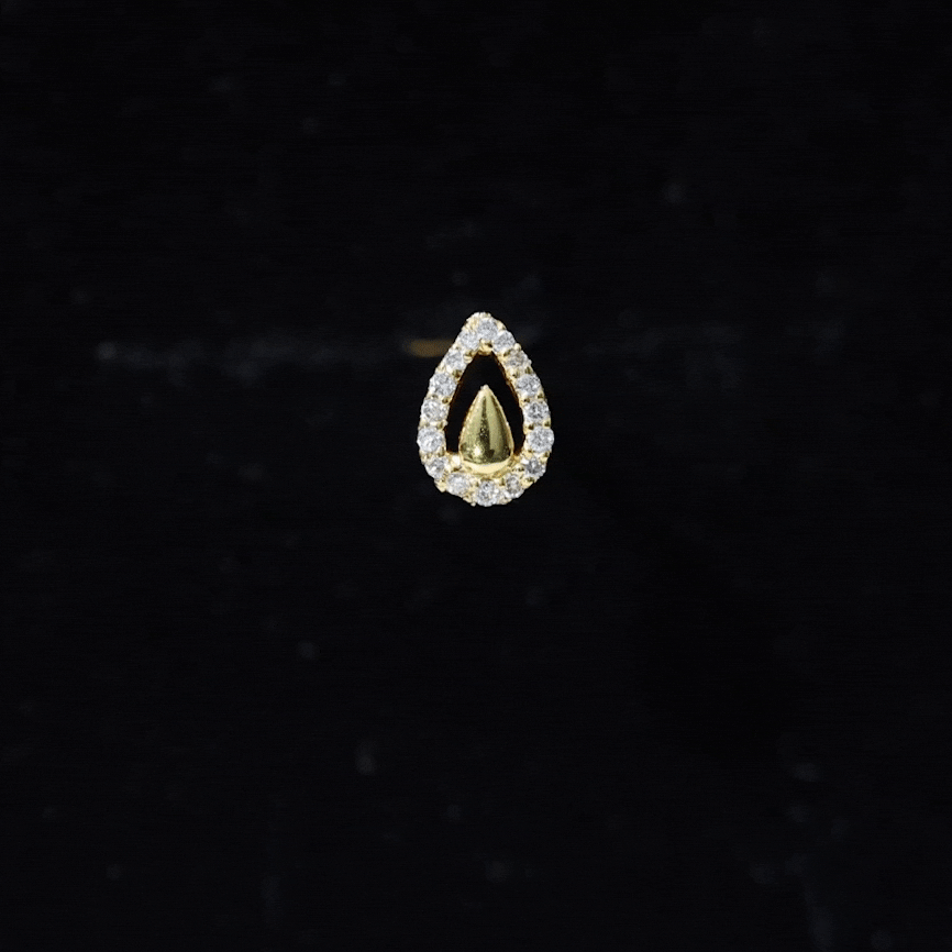 Certified Real Diamond Teardrop Helix Earring Natural - ( HI-SI ) - Rosec Jewels