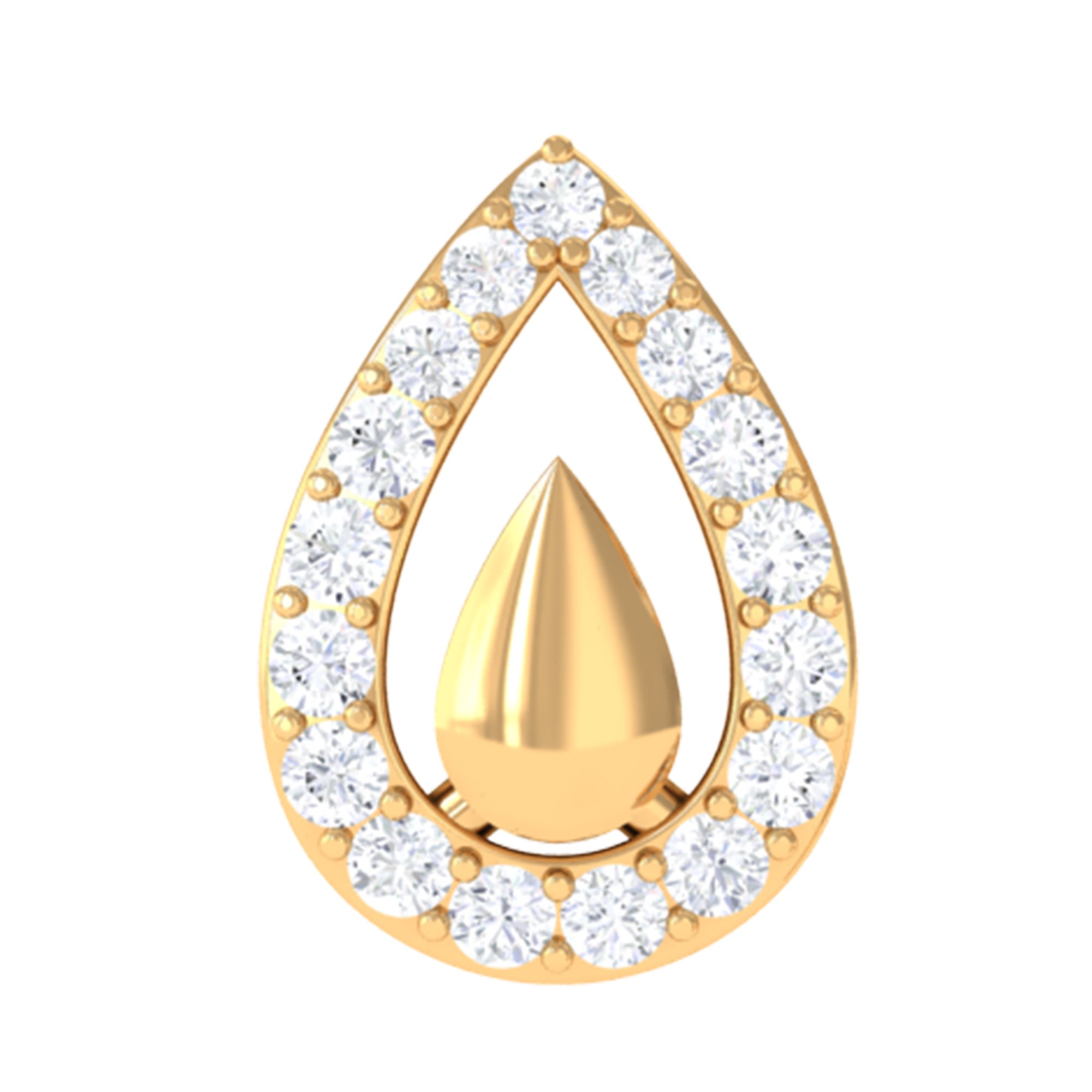 Certified Real Diamond Teardrop Helix Earring Natural - ( HI-SI ) - Rosec Jewels