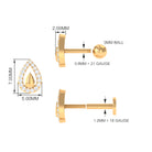 Certified Real Diamond Teardrop Helix Earring Natural - ( HI-SI ) - Rosec Jewels