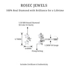 Genuine Round Diamond Three Star Cartilage Earring Natural - ( HI-SI ) - Rosec Jewels