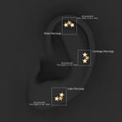 Genuine Round Diamond Three Star Cartilage Earring Natural - ( HI-SI ) - Rosec Jewels