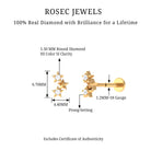 Genuine Round Diamond Three Star Cartilage Earring Natural - ( HI-SI ) - Rosec Jewels