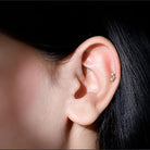 Genuine Round Diamond Three Star Cartilage Earring Natural - ( HI-SI ) - Rosec Jewels