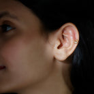 Real Diamond Cute Heart Earring for Helix Piercing Natural - ( HI-SI ) - Rosec Jewels