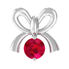 Red Ruby Cute Christmas Bow Cartilage Earring AAA - Rosec Jewels