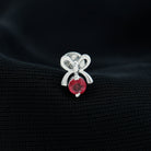 Red Ruby Cute Christmas Bow Cartilage Earring AAA - Rosec Jewels