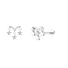 Natural Round Diamond Three Star Cartilage Earring Diamond - ( HI-SI ) - Color and Clarity - Rosec Jewels