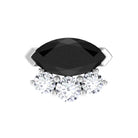 Marquise Black Onyx Helix Earring with Lab Grown Diamonds AAA - Rosec Jewels