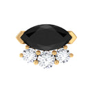 Marquise Black Onyx Helix Earring with Lab Grown Diamonds AAA - Rosec Jewels