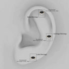 Marquise Black Onyx Helix Earring with Lab Grown Diamonds AAA - Rosec Jewels