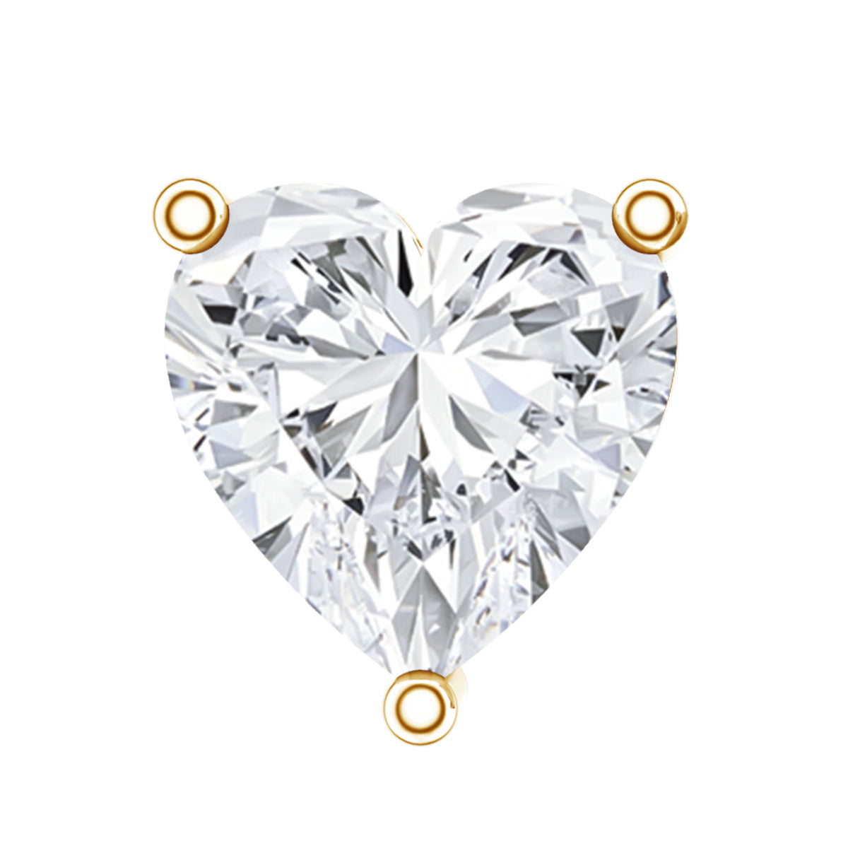 Solitaire Diamond Heart Earring with Flat Back Natural - ( HI-SI ) - Rosec Jewels