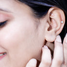Solitaire Diamond Heart Earring with Flat Back Natural - ( HI-SI ) - Rosec Jewels