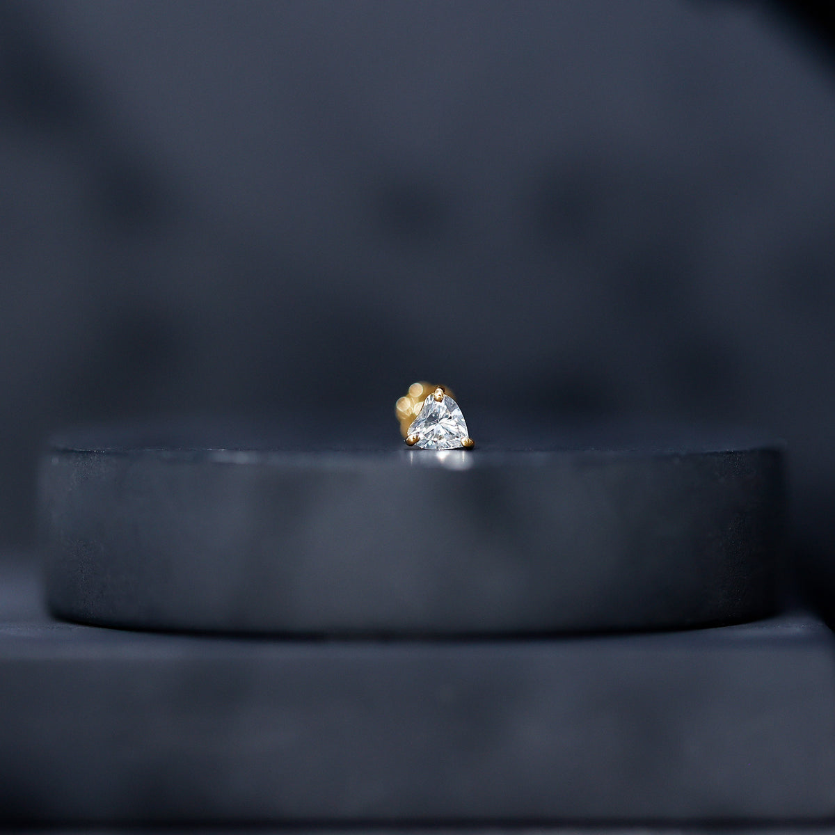 Solitaire Diamond Heart Earring with Flat Back Natural - ( HI-SI ) - Rosec Jewels