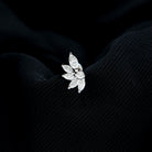 Marquise Diamond Leaf Cluster Earring for Cartilage Piercing Natural - ( HI-SI ) - Rosec Jewels
