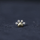 Diamond and Heart Dog Paw Print Cartilage Earring Natural - ( HI-SI ) - Rosec Jewels