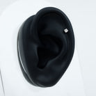 Minimalist Diamond Solitaire Conch Earring Natural - ( HI-SI ) - Rosec Jewels