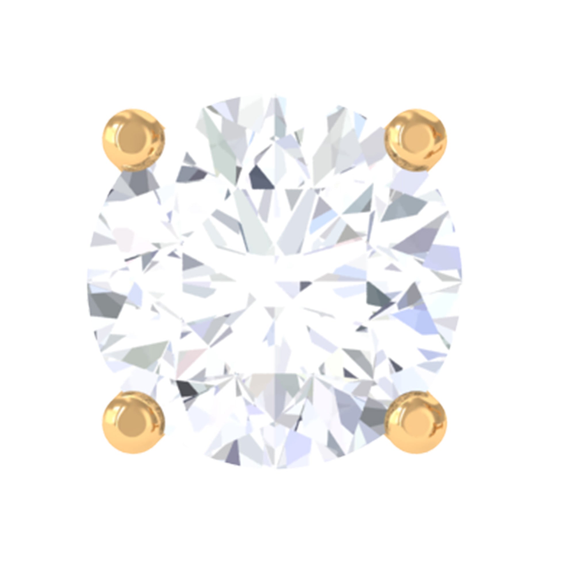 Minimalist Diamond Solitaire Conch Earring Natural - ( HI-SI ) - Rosec Jewels