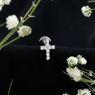 Rosec Jewels-Minimalist Diamond Cross Cartilage Earring