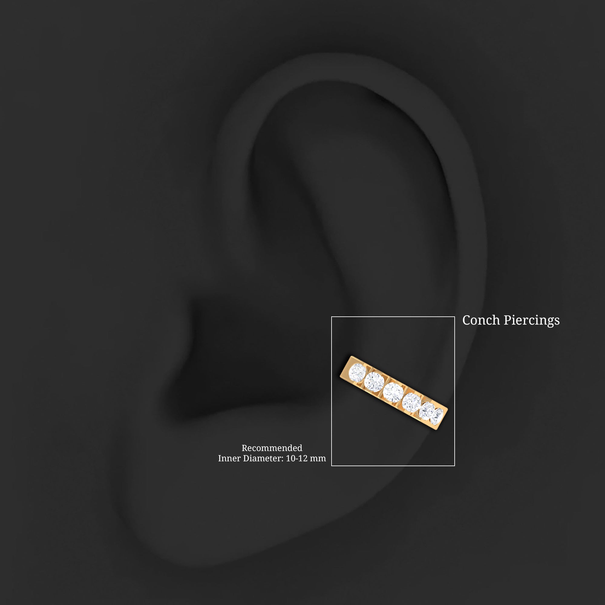Certified Diamond Helix Huggie Hoop Earring Natural - ( HI-SI ) - Rosec Jewels