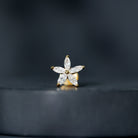 Marquise Diamond Floral Upper Lobe Earring Natural - ( HI-SI ) - Rosec Jewels