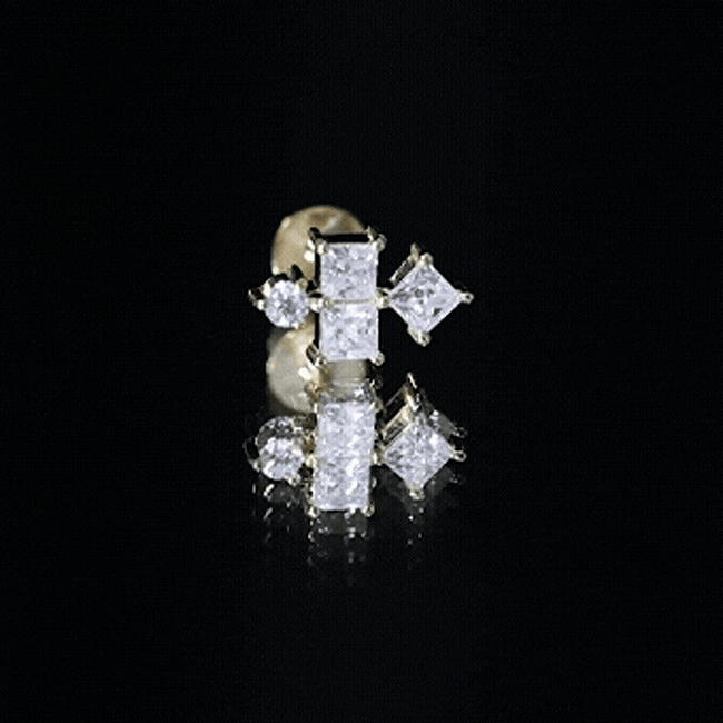 Princess Cut Diamond Helix Piercing Earring for Women Natural - ( HI-SI ) - Rosec Jewels
