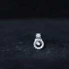 Minimalist Diamond Open Circle Helix Earring Natural - ( HI-SI ) - Rosec Jewels