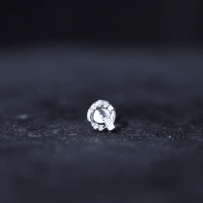 Natural Diamond Circle Earring for Helix Piercing Natural - ( HI-SI ) - Rosec Jewels