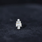 Double Baguette Diamond Cartilage Piercing Earring Natural - ( HI-SI ) - Rosec Jewels