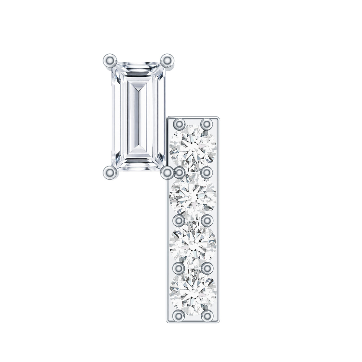 Minimalist Diamond Tragus Piercing Earring Natural - ( HI-SI ) - Rosec Jewels