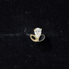 Pear Shape Diamond Leaf Earring for Helix Piercing Natural - ( HI-SI ) - Rosec Jewels