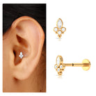 Unique Diamond Helix Earring in Bezel Setting Natural - ( HI-SI ) - Rosec Jewels