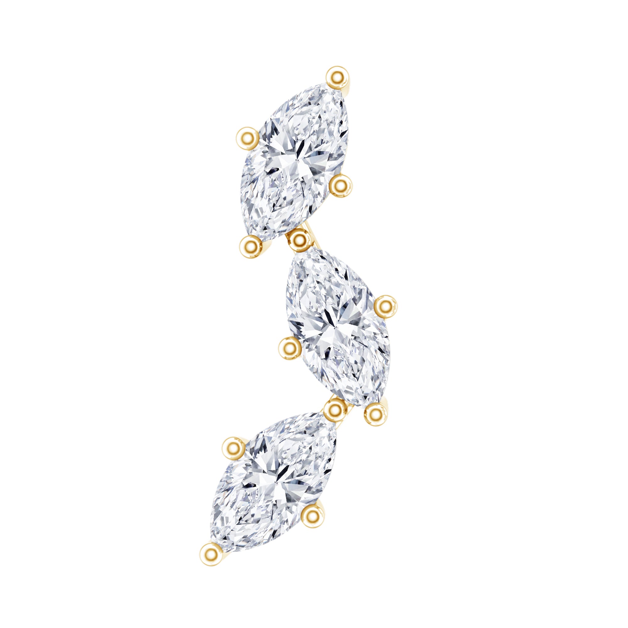 Classic Marquise Diamond Helix Earring Natural - ( HI-SI ) - Rosec Jewels