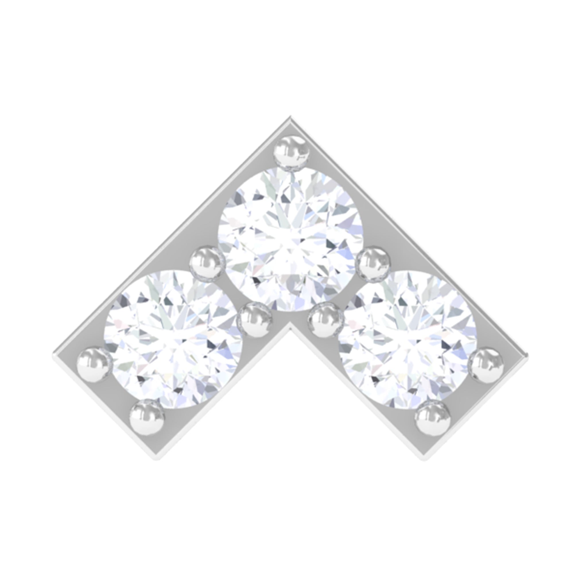 Certified Diamond Chevron V Earring for Tragus Piercing Natural - ( HI-SI ) - Rosec Jewels