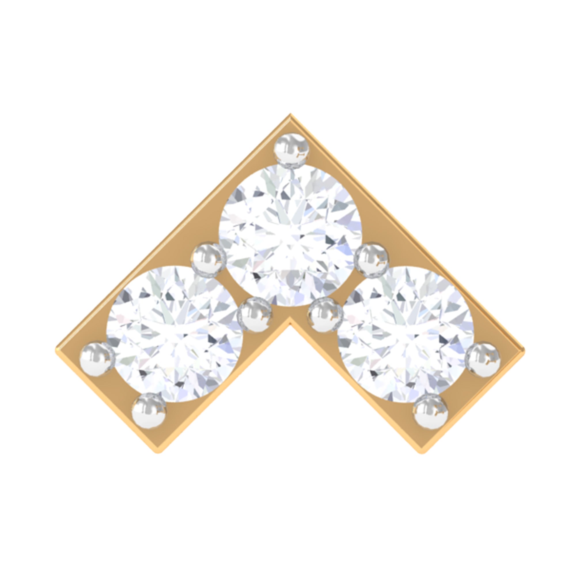 Certified Diamond Chevron V Earring for Tragus Piercing Natural - ( HI-SI ) - Rosec Jewels